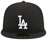 New Era Los Angeles Dodgers New Era Dodgers 5950 Evergreen Side Patch Fitted Hat - Adult Black/White Size 7