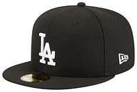 New Era Los Angeles Dodgers New Era Dodgers 5950 Evergreen Side Patch Fitted Hat - Adult Black/White Size 7