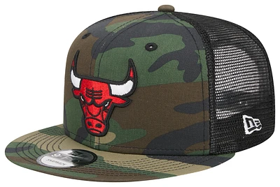 New Era Mens Chicago Bulls New Era Bulls Trucker Cap - Mens Woodland Camo