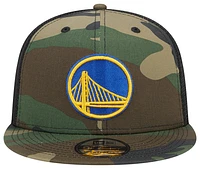 New Era Mens Golden State Warriors New Era Warriors Trucker Cap - Mens Woodland Camo