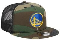 New Era Mens Golden State Warriors New Era Warriors Trucker Cap - Mens Woodland Camo