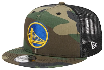 New Era Mens Golden State Warriors New Era Warriors Trucker Cap - Mens Woodland Camo