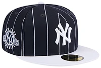 New Era Mens New York Yankees New Era Yankees 59Fifty Throwback Fitted Cap - Mens White/Navy Size 7