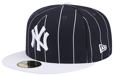 New Era Mens New York Yankees New Era Yankees 59Fifty Throwback Fitted Cap - Mens White/Navy Size 7