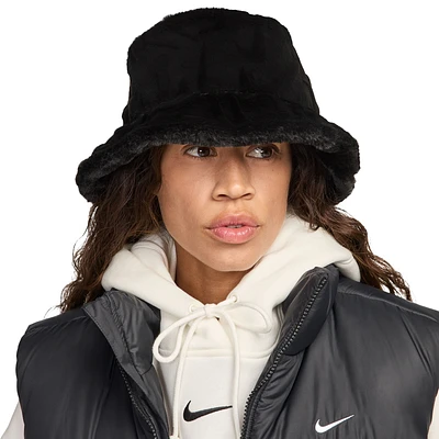 Nike Mens Nike Apex Faux Fur Bucket Hat - Mens Black/Black Size M