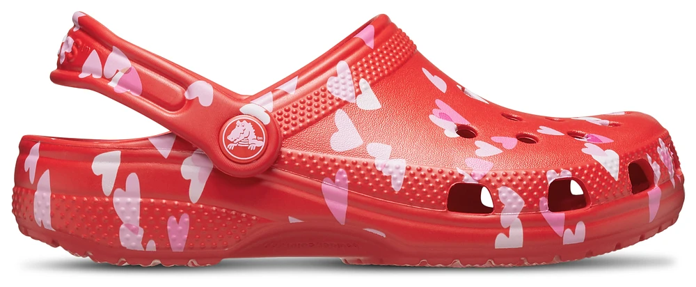 Crocs Girls Classic Valentines Day Hearts Clogs - Girls' Grade School Shoes Pink/Red/White