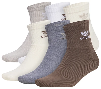 adidas Originals Mens adidas Originals Trefoil 6 Pack Quarter Socks - Mens Wonder Beige/Wonder White/Earth Strata Size L