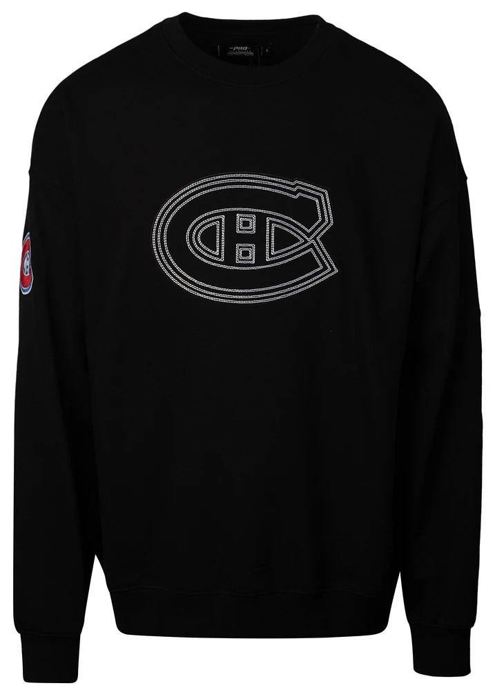 Pro Standard Mens Montreal Canadiens NHL Script Crew - Black/White