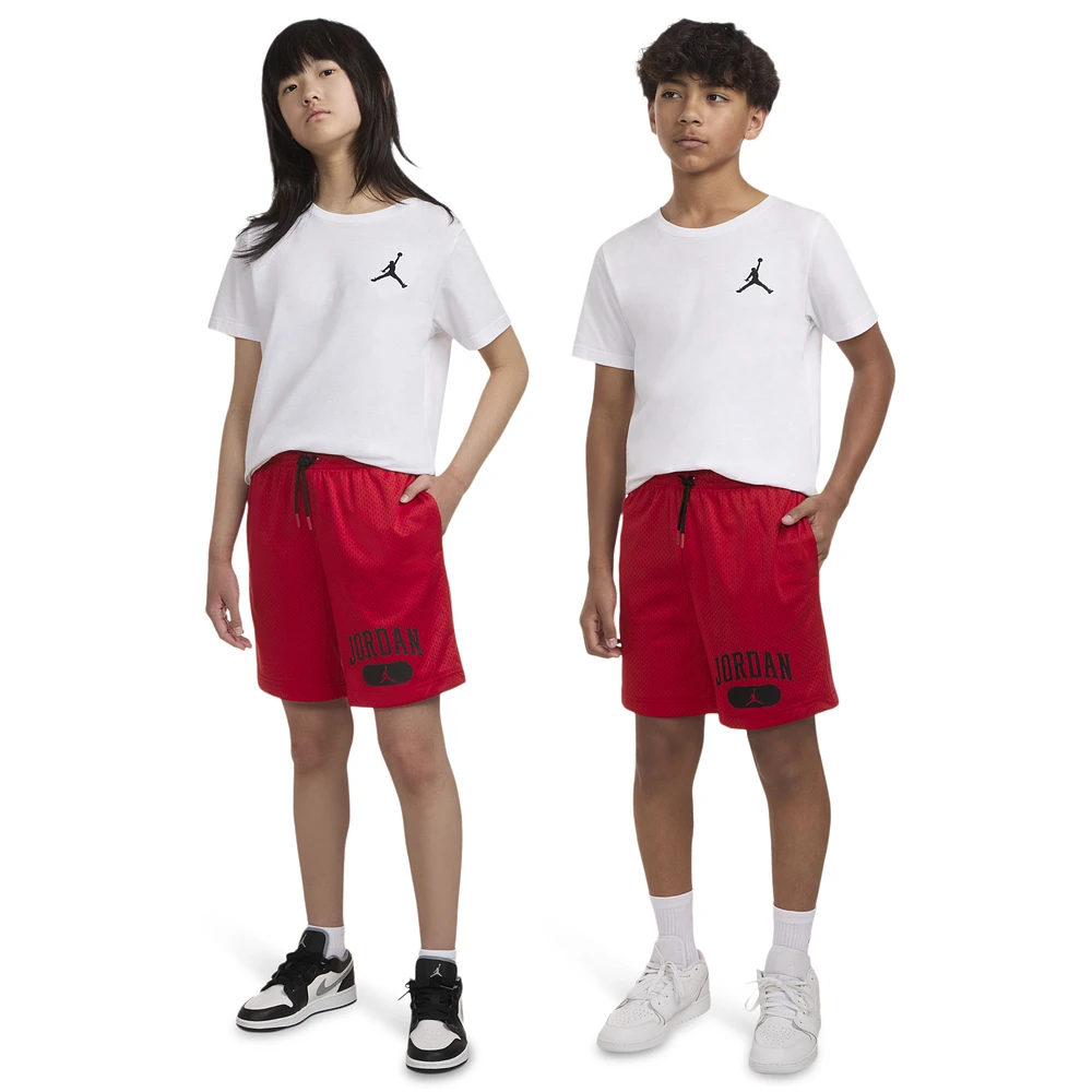 Jordan Boys Mesh PE Shorts - Boys' Grade School Gym Red/Gym Red
