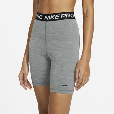 Nike Womens 365 7" Hi-Rise Shorts - Gray/Black
