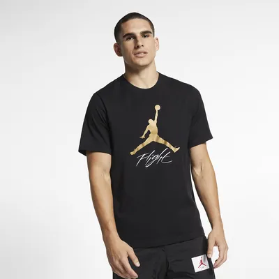 Jordan Mens Jumpman Air HBR T-Shirt - Metallic Gold/Black