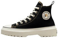 Converse Girls Glazed Chrome Lugged Lift Hi - Girls' Grade School Basketball Shoes Gold/Egret/Black