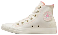 Converse Womens Glazed Chrome Chuck Taylor All Star Hi - Shoes Astral Pink/Peach Beam/Egret