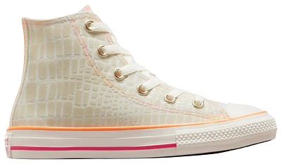 Converse Girls Glazed Chrome Chuck Taylor All Star Hi - Girls' Preschool Basketball Shoes Egret/Astral Pink/Peach Beam