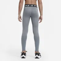 Nike Girls Nike Pro Tights - Girls' Grade School Carbon Heather/White Size M