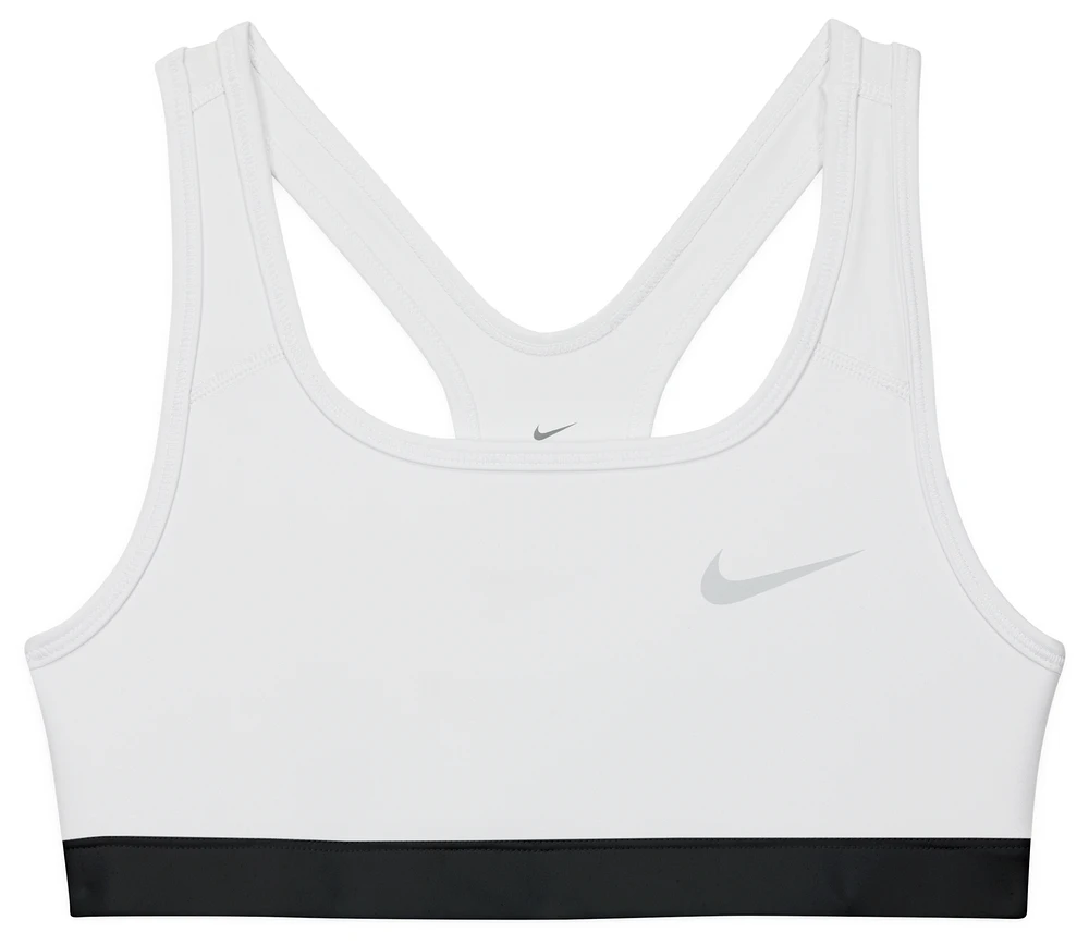 Nike Girls Nike Pro Swoosh Bra - Girls' Grade School White/Pure Platinum Size XL