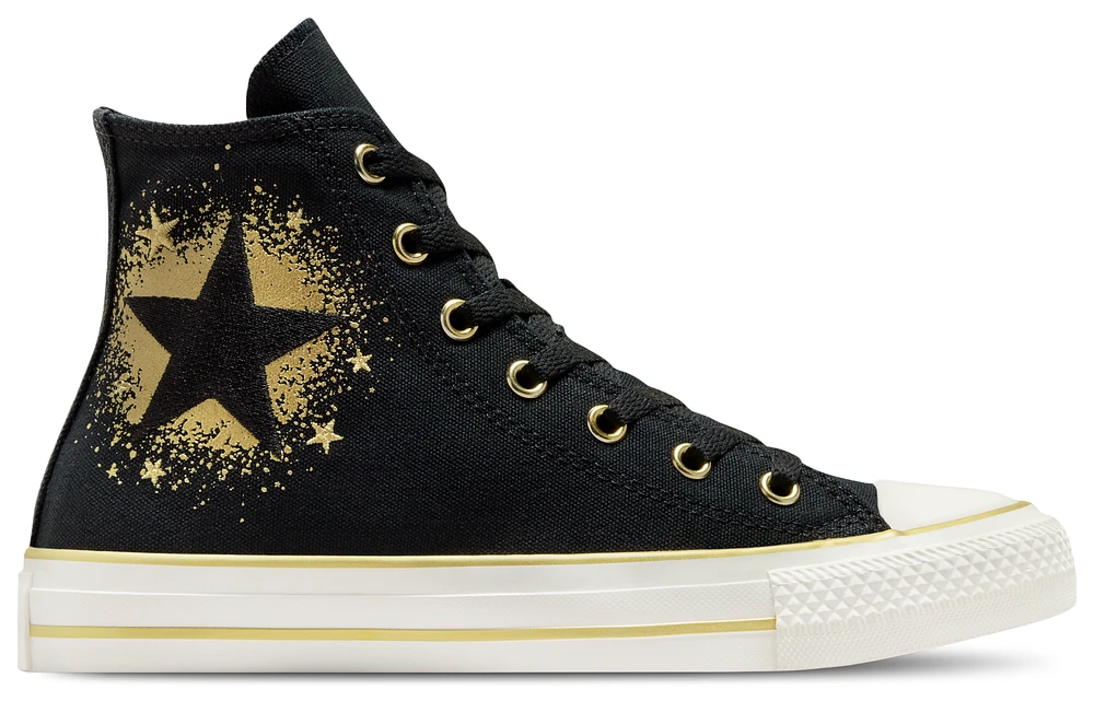 Converse Girls Chuck Taylor All Star Hi - Girls' Grade School Basketball Shoes Black/White/Gold