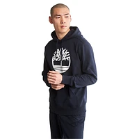 Timberland Mens Core Tree Logo Pullover Hoodie - Dark Blue