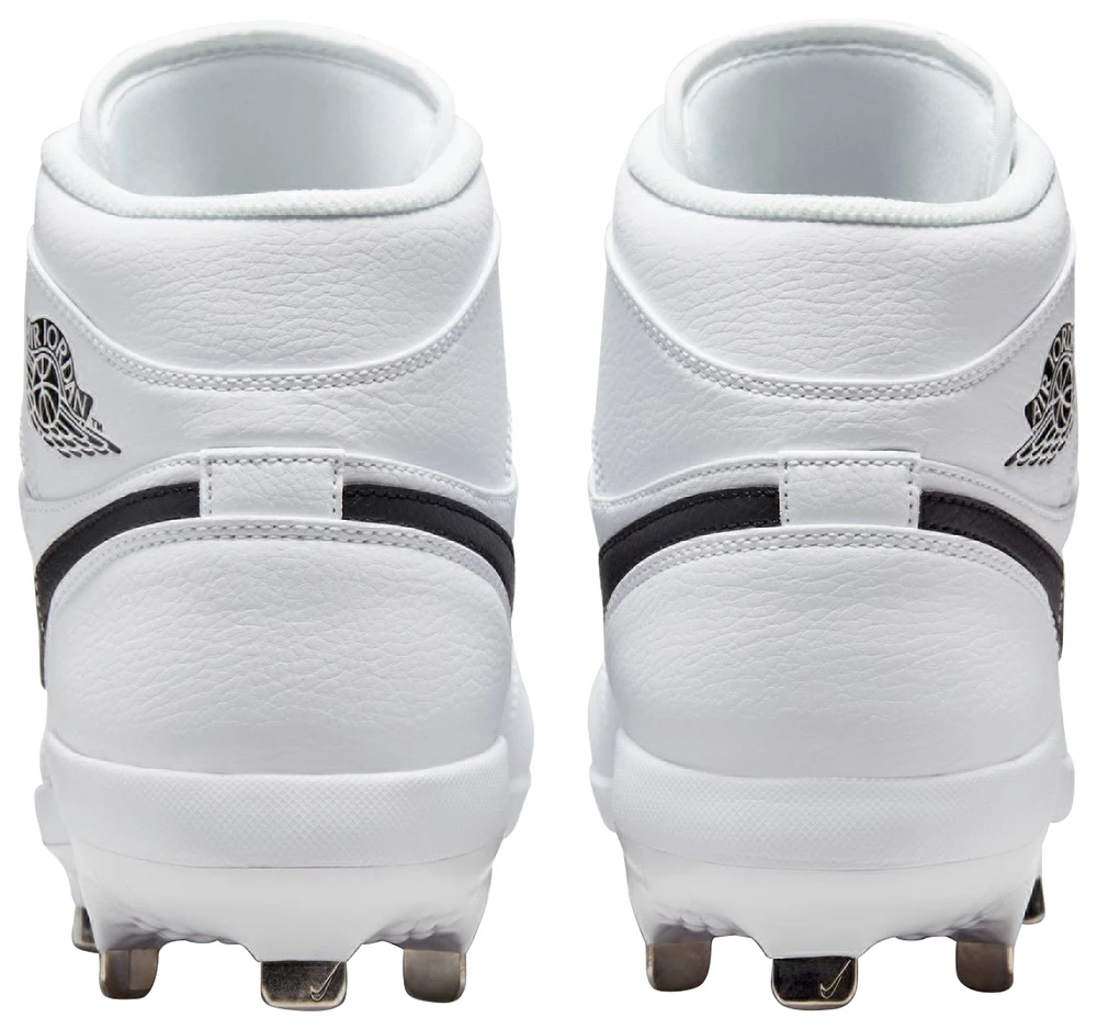 Jordan Mens Retro 1 Metal - Baseball Shoes White/Black/White