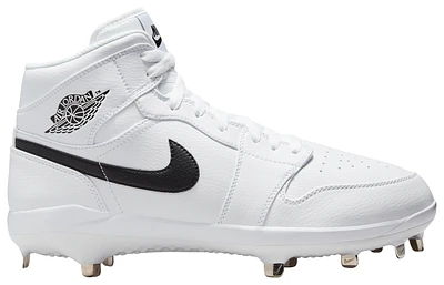 Jordan Mens Retro 1 Metal - Baseball Shoes White/Black/White