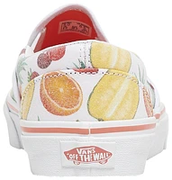 Vans Girls Slip On Fruit - Girls' Grade School Skate Shoes White/Multi