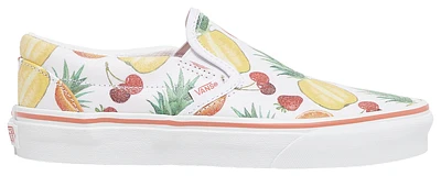 Vans Girls Slip On Fruit - Girls' Grade School Skate Shoes White/Multi