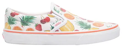 Vans Girls Vans Slip On Fruit - Girls' Preschool Skate Shoes White/Multi Size 10.5