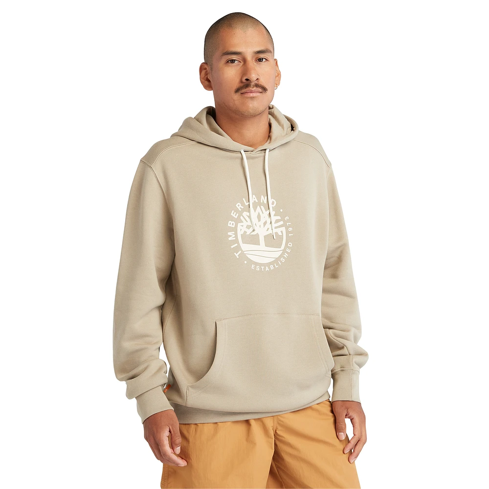 Timberland Mens Refibra Logo Hooded Sweatshirt - Light Brown