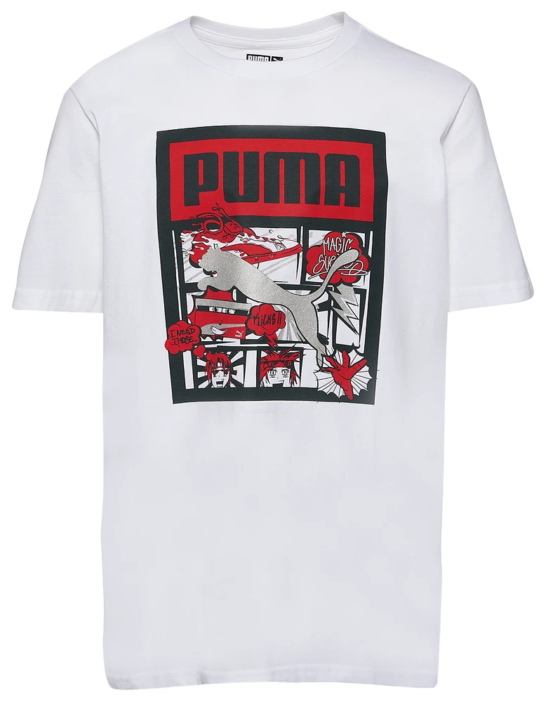 PUMA Boys PUMA Suede Comic T-Shirt - Boys' Grade School White/Multi Size XL