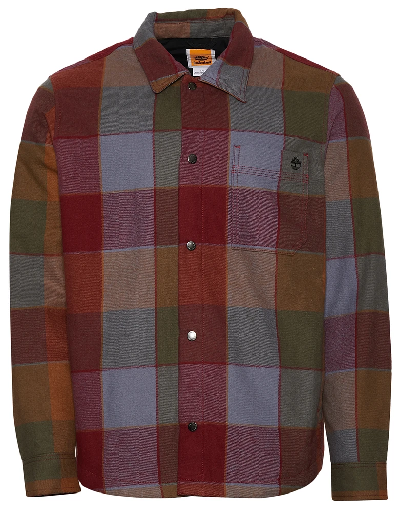 Timberland Mens Lined Flannel Jacket - Cordovan/Red/Multi