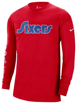 Nike Mens Nike 76ers CE Courtside Moments LS T-Shirt - Mens Red Size XS