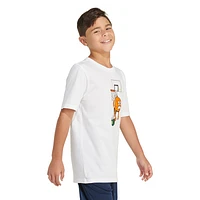 adidas Boys Lil Stripe Graphic T-Shirt - Boys' Grade School White/Collegiate Green