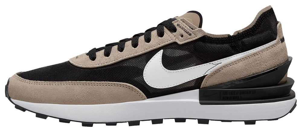 Nike Mens Nike Waffle One - Mens Running Shoes Black/White/Khaki Size 07.5