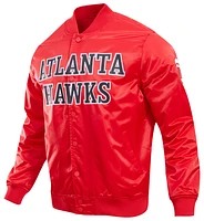 Pro Standard Mens Hawks Big Logo Satin Jacket - Red