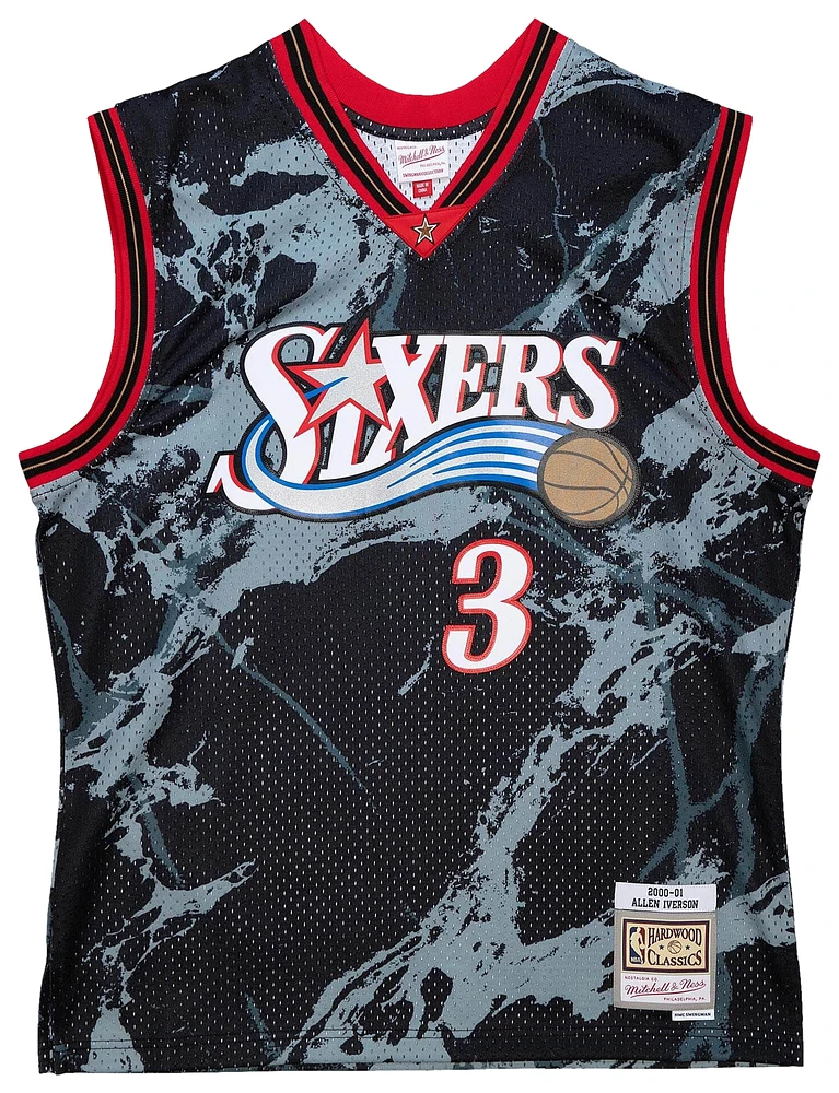 Mitchell & Ness Mens Allen Iverson Mitchell & Ness 76ers Marble Jersey