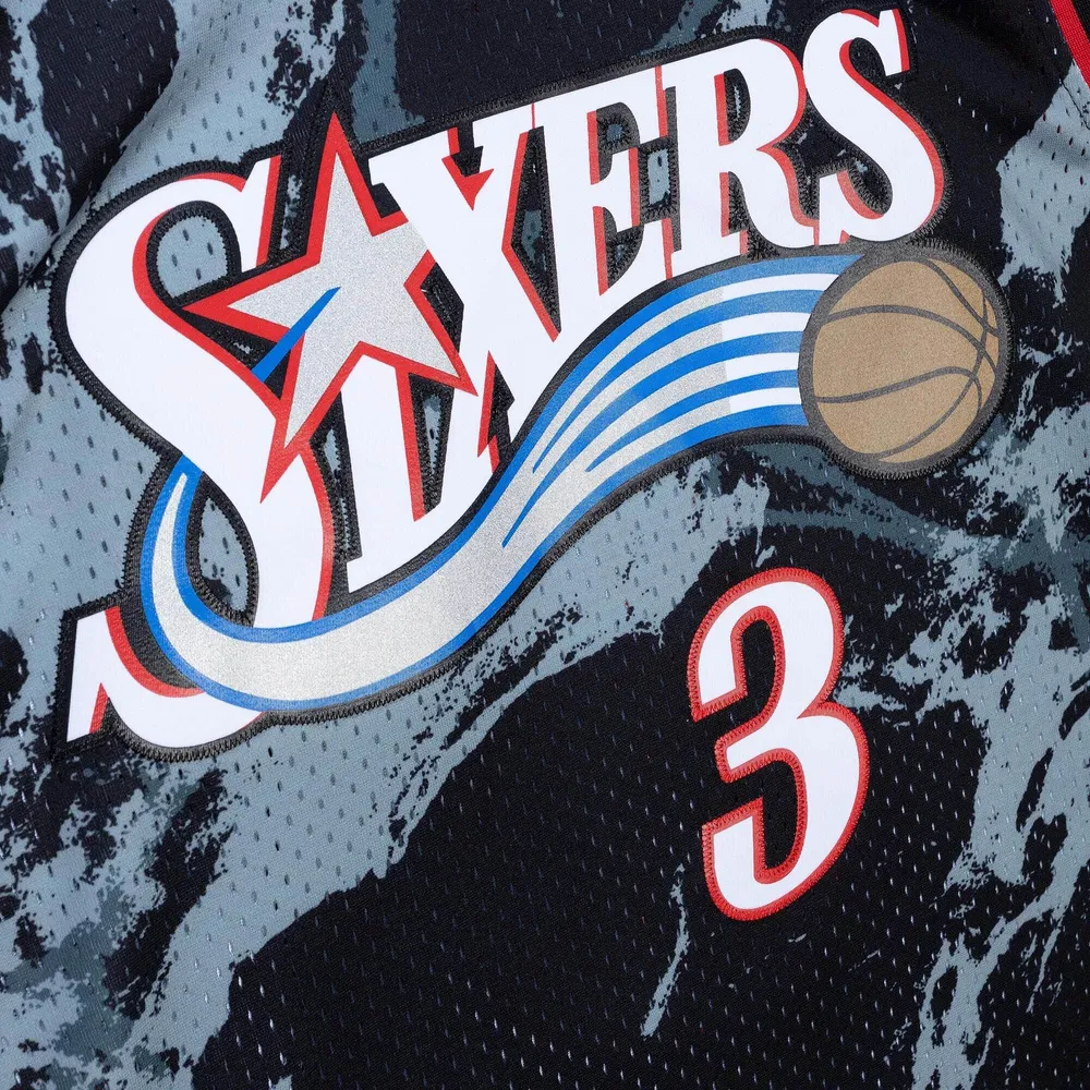 Mitchell & Ness Mens Allen Iverson Mitchell & Ness 76ers Marble Jersey