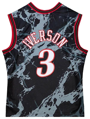 Mitchell & Ness Mens Allen Iverson 76ers Marble Jersey - Black