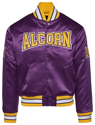 Campus Remix Mens Campus Remix Alcorn State University Satin Jacket - Mens Purple/Yellow Size M