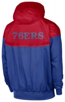 Nike Mens Nike 76ers Lightweight Courtside Windrunner Jacket - Mens University Red/Rush Blue/White Size M