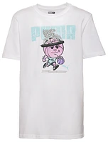 PUMA Boys Net Crown Graphic T-Shirt - Boys' Grade School White/Pink