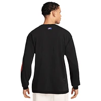 Jordan Mens Rare Air Wash '85 Long Sleeve Crew - Black/Chili Red