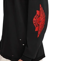 Jordan Mens Rare Air Wash '85 Long Sleeve Crew - Black/Chili Red