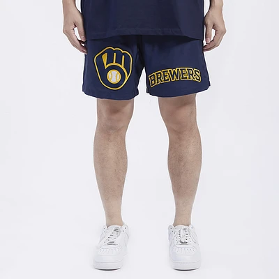 Pro Standard Milwaukee Brewers Dbl Logo Woven Short - Men's