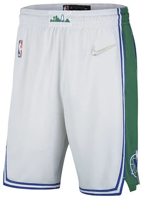 Nike Mens Mavericks NBA Swingman Shorts 21 - White/Green