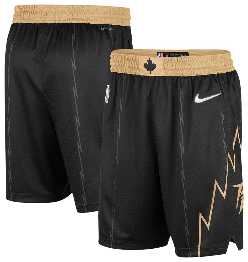 Nike Mens Nike Raptors NBA Swingman Shorts 21 - Mens Black/Gold Size S