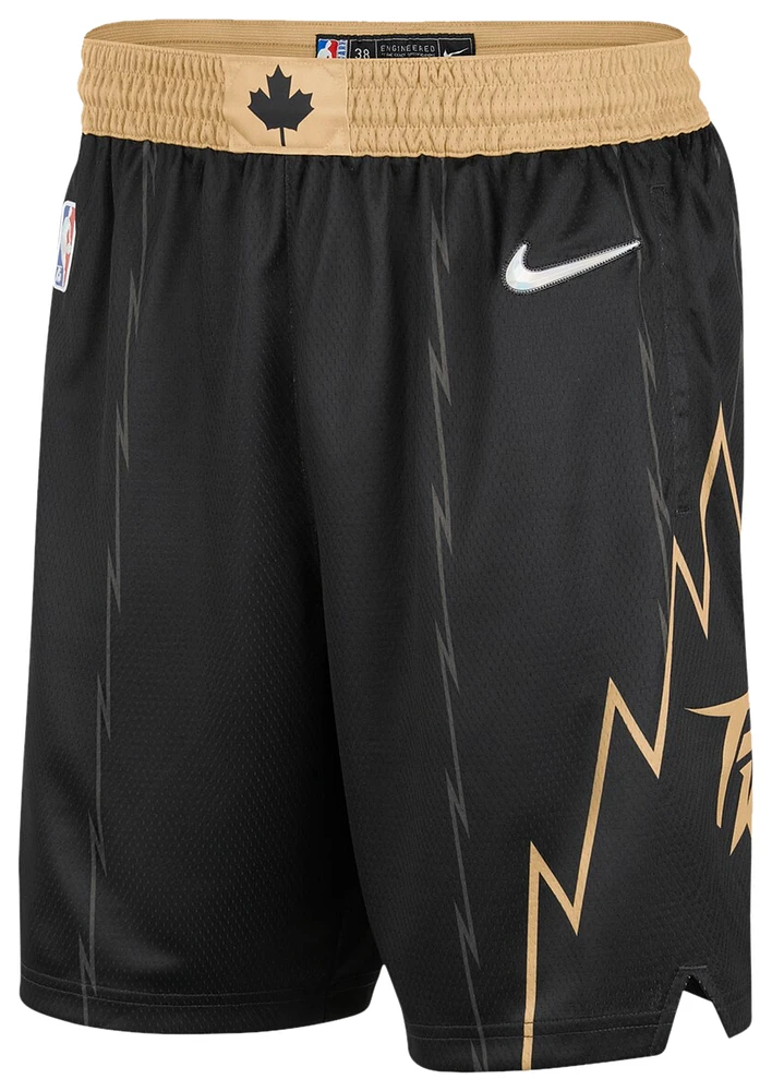 Nike Mens Nike Raptors NBA Swingman Shorts 21 - Mens Black/Gold Size S