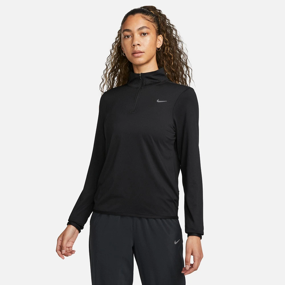 Nike Womens Nike Swift Element Dri-FIT UV Half-Zip - Womens White/Black Size M