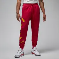 Jordan Mens FLT MVP Fleece Pants - Cardinal Red/Sail