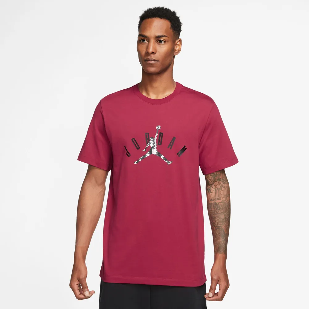 Jordan Mens Flt MVP Jumpman Short Sleeve Crew - Cardinal Red/Black