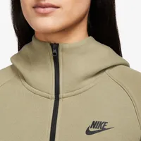 Nike Womens Nike NSW Tech Fleece WR Full-Zip Hoodie - Womens Neutral Olive/Black Size XS